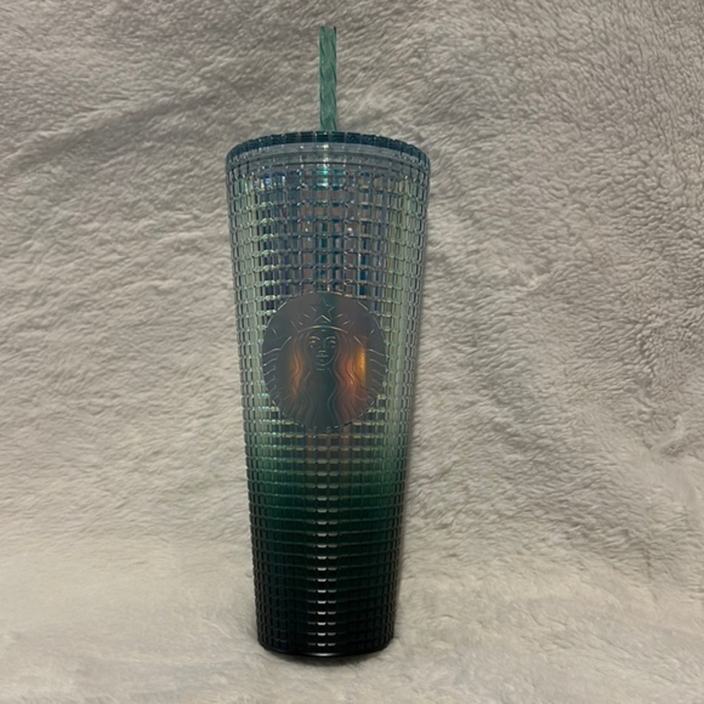 Starbucks Green Tumbler with Metallic Accents